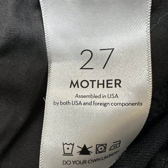 Mother Jeans 27 Black The Hustler Ankle Fray Not Guilty Stretch Denim Hi Rise - Picture 12 of 16